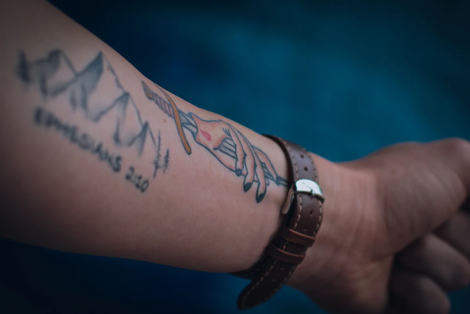 Close up of a tattooed arm
