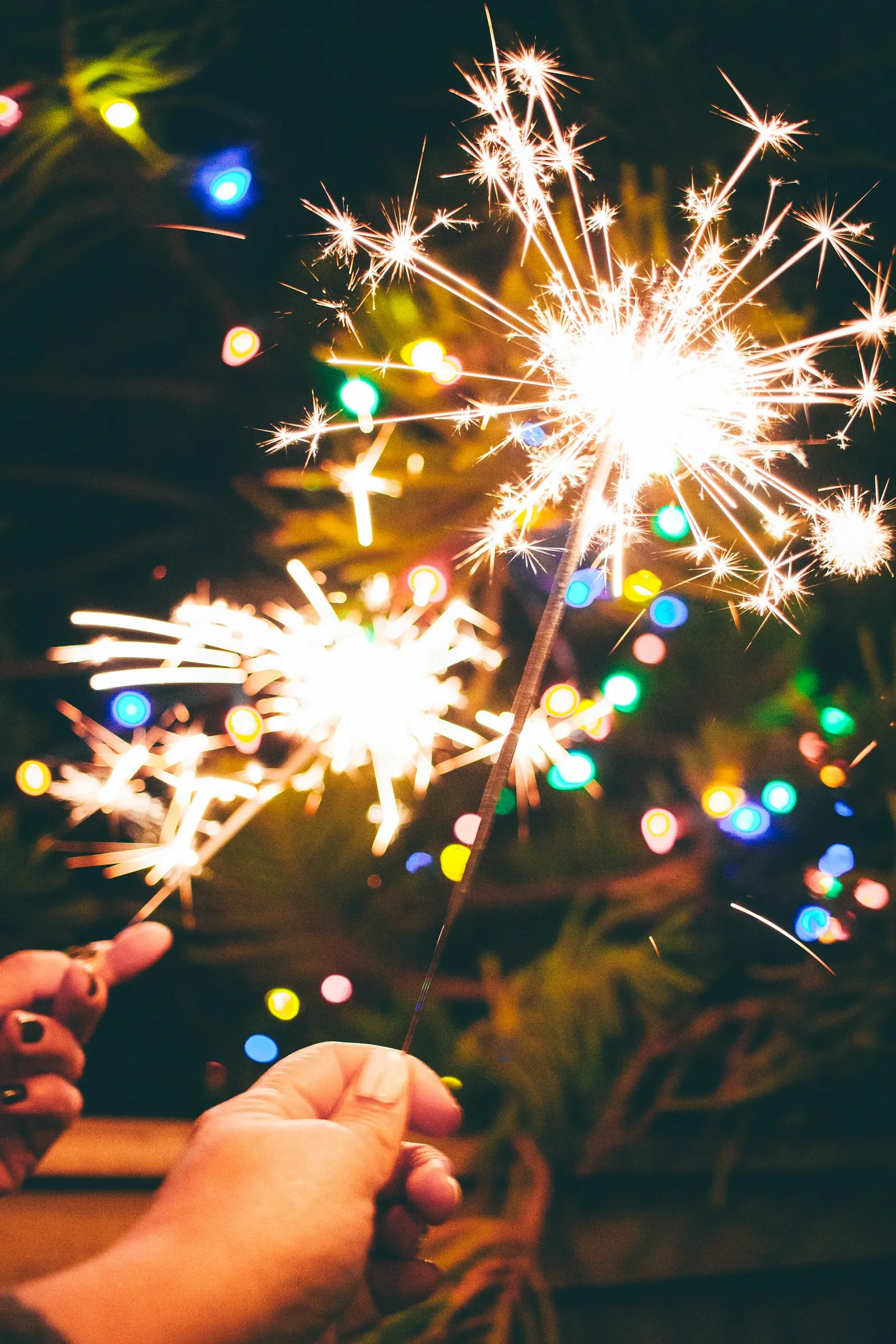 Celebrating the new year with a bright firework